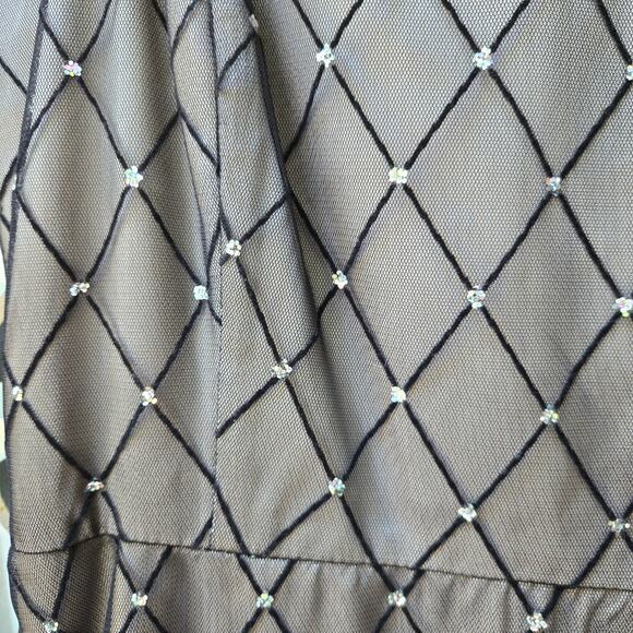 Vtg 90s Y2K Fairy Grunge Whimsigoth Black Semi-sheer Dress 6P Hoco Wedding Guest - Picture 4 of 12